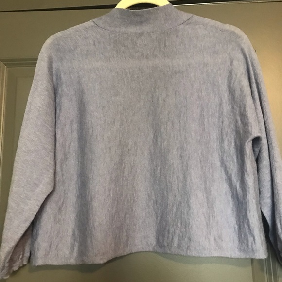 Eileen Fisher Blue Wool Cropped Cardigan - Picture 2 of 5
